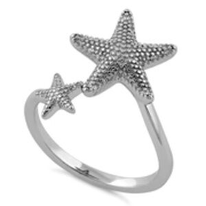 Como la estrella Sterling Silver Two Tone Starfish